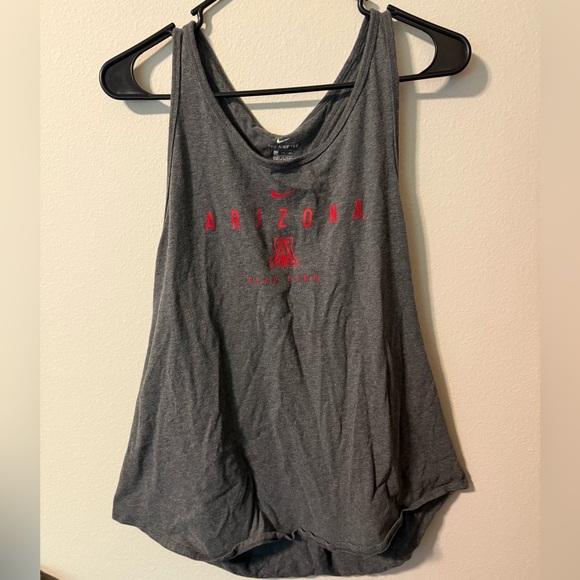 Nike Gray and Red Asymmetrical Sleeveless Tank Top - Picture 1 of 3